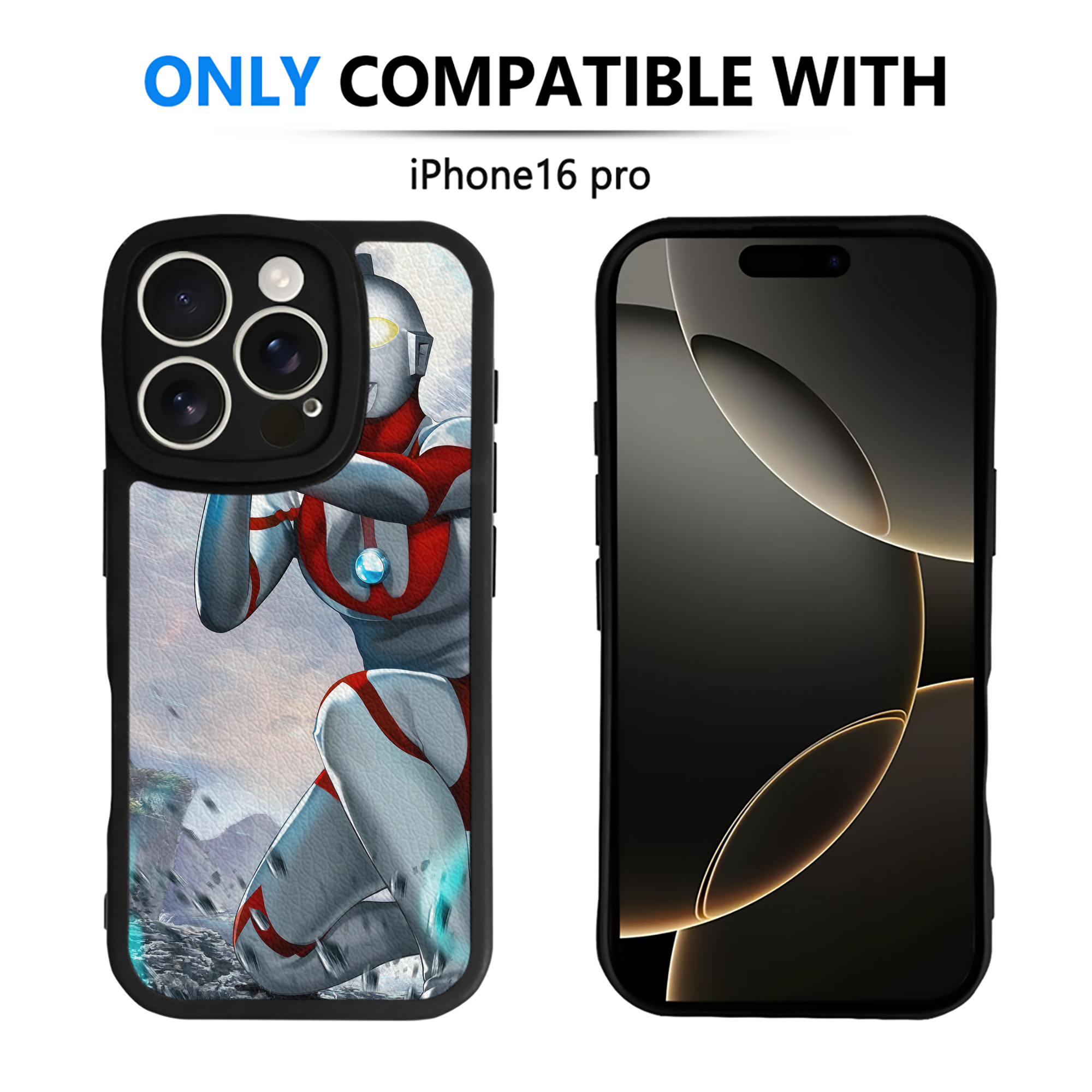 （画像用） ウルトラマン Ultraman 【iPhone 16シリーズ対応】シリコンスマホケース（レザー調） 材質：シリコン